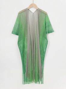 1pc Solid Color Lace Hollow Out Tassel Shawl Scarf Wrap For Women, Versatile For Dress - Multicolor - View 30