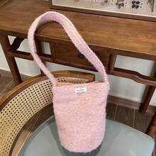 Women Shoulder Bags - 紫格子一條帶水桶 - 查看 3