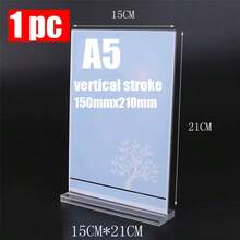 3 Size Acrylic Sign Holder-Clear T-Shape Plastic Display Stand, Double-Sided Paper Holder & Sign Stand For Menus, Flyers, Pictures – Durable Acrylic Paper Stand & Storage Container For Office, Retail, Exhibition, Restaurant, Wedding Use