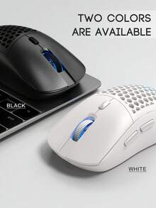 HXSJ T20 2.4G Wireless Mouse, 6 Buttons, Ergonomic Design With RGB Lighting, Suitable For Office And Gaming, Great For Christmas/New Year Gift, Christmas Decoration, Children's Christmas Gift, Family Gift, Year-End Gift - 洞洞款-黑色 - 查看 9