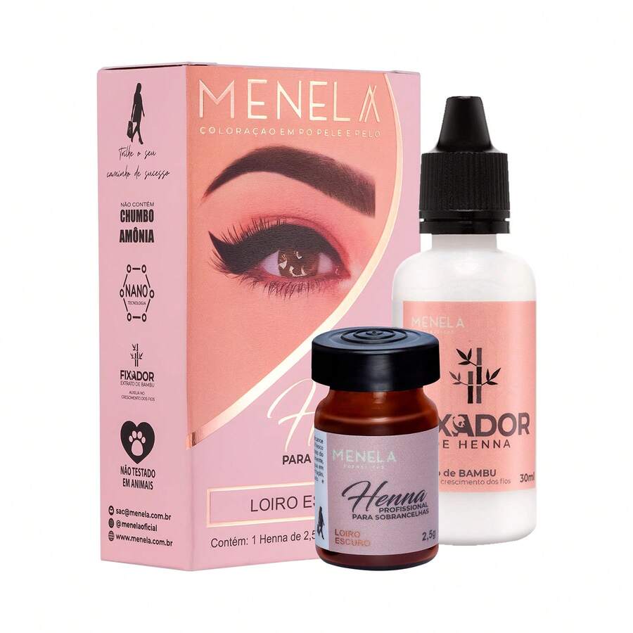 Menela Eyebrow Henna 2.5 G With Fixer All Colors - Loiro Escuro - View 1