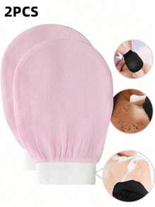 Nouveau lot de 2 pièces de gants exfoliants, gants exfoliants double face pour le corps, gants de gommage pour élimination de la peau morte, gommage en profondeur pour hommes et femmes, gants de douche exfoliants, gants exfoliants en profondeur pour une peau lisse et brillante