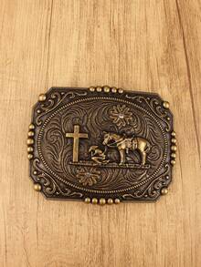 Klamra do paska ze skóry z kwadratowym krzyżem, średnica wewnętrzna 3,7 cm, styl vintage Vogue Fierce, lato, szkoła, codzienny, biznes, prezent dla chłopaka, męża, ojca, taty, mężczyzna, odzież codzienna, moda, nastolatek, outdoor, wakacje, sport, podróż, ulica, boho, vintage, jesień, halloween, akcesoria jesienno-zimowe, odpowiednie dla nastolatków, młodzieży, mężczyzn, na co dzień, outdoor, sport, wakacje, prezenty na ukończenie szkoły, urodziny, odzież codzienna - Czarne - Zobacz 9