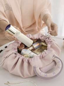 1pc Oversized Fabric Drawstring Makeup Bag, Makeup Brush Storage Pouch, Toiletry Bag, Portable Travel Tote, Drawstring Design, Multi-Colors, Large Capacity Cosmetic Organizer Bag For Skincare, Home And Travel Bag, Room Decor, Bags, Makeup Bag, Vanity, Make Up Bag, Organizer, Storage, Makeup Bags, Toiletry Bag, Cosmetic Bag, Vanity, Make Up Pouch Bag, Cosmetic Bag, Christmas Gifts, Pouch, Clutch / Small Handbag, Makeup Organizer, Pouch, Brush Holder, Mini Pouch, Large Capacity Pouch