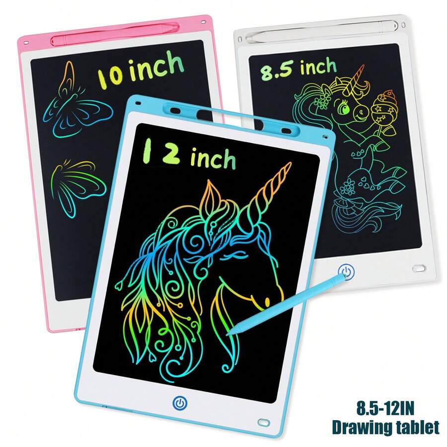 RSP 12英吋/10英吋/8.5英吋 LCD 繪圖寫字平板，彩色塗鴉板，神奇黑板/粉筆板，適合兒童/女孩/男孩居家/學校使用，聖誕節/萬聖節/生日禮物與教育用品，兒童居家與旅行玩具