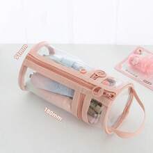 透明铅笔盒笔袋柔和的颜色灵活的笔筒易于取用的口袋储物袋适用于文具学校，学校用品，返校 - 均碼 - 查看 10