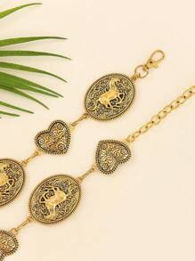 Carved Waist Belt, Versatile & Sweet Decoration For Skirts, Dresses, Sweaters, Sexy Street Fashion, Metal Chain, Suitable For Spring, Summer, Autumn, Winter Fall, Autumn, Halloween