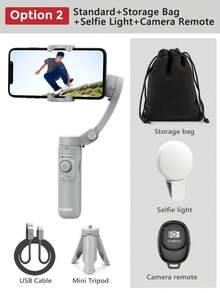 AXNEN جيمبال ثلاثي المحاور HQ3 Pro للهاتف الذكي - مستقر يدوي قابل للطي لفيديو سلس، التصوير الفوتوغرافي، السيلفي، البث المباشر - جهاز تثبيت الكاميرا متوافق مع جميع هواتف الأندرويد/iOS - متعدد الألوان - مشاهدة 12