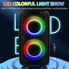 HY-3317 带麦克风的无线扬声器 - 大型便携式无线扬声器，带单麦克风卡拉 OK、迪斯科派对灯、10W 功率、2400mAh 电池、50 厘米充电线，非常适合户外使用和派对、户外音响系统 | 耐用的构造质量、无线扬声器低音炮、迪斯科派对灯、TWS、TF、AUX、麦克风，是派对、生日派对和露营晚餐的大礼物。