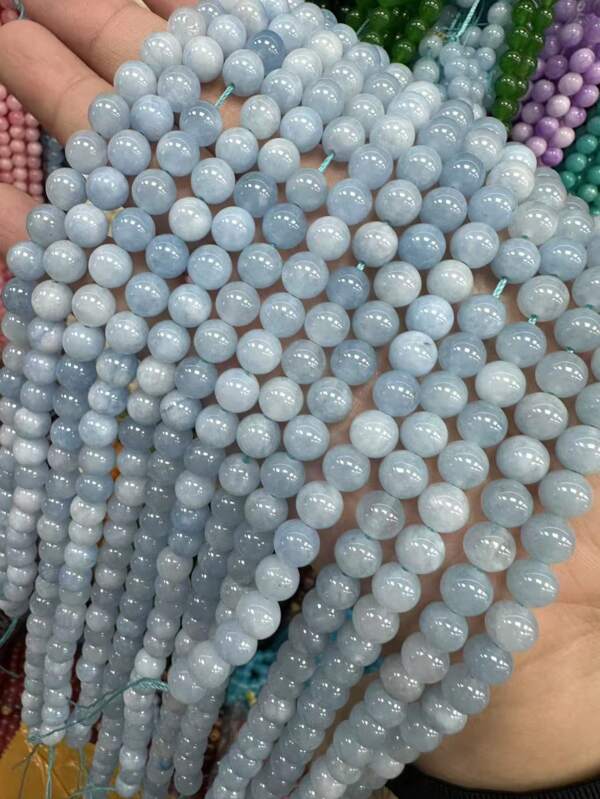1 Strand Aquamarines Beads Natural Stone Loose Beads Beads For DIY Bracelet Necklace Earrings Making Jewelry Healing Crystals Jewelry Accessories