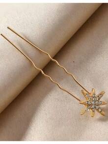 1件/5件套多功能创意发饰套装 - 简约几何月亮星星发夹，女士婚礼发饰，梳子，发刷，侧梳 - 彩色 - 查看 11