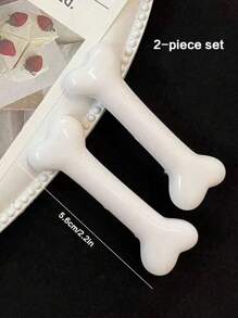 Zestaw 2 uroczych spinek do włosów w kształcie kości dla psa i aligatora, uniwersalne spinki do włosów z bocznymi grzywkami, akcesoria do włosów na imprezy i festiwale, spinki do włosów, klamry do włosów, spinki do włosów, spinki do włosów