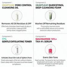 Conjunto de Cuidados com a Pele Clareadora Heartleaf de 4 Peças - Óleo Removedor de Maquiagem, Creme de Limpeza, Tônico Calmante e Essência. Exfolia, Limpa os Poros, Nutre Profundamente, Uniformiza o Tom da Pele, Atenua Manchas, Acalma a Pele. Adequado para Homens, Mulheres e Adolescentes. Cuidados com a Pele Coreana com Brilho. - Conjunto de 4 peças para correção de manchas escuras - Visão 2