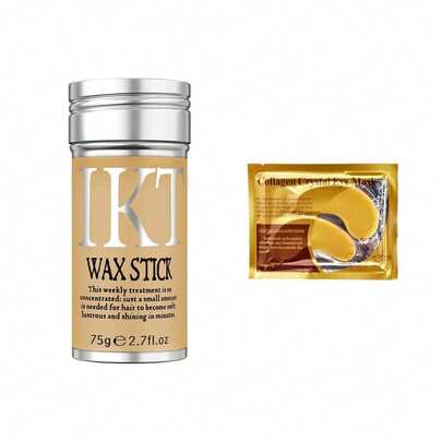 3 Ceras Fijadoras de Cabello En Barra Ikt, Barra de Cera Para Peinar El Cabello, 75g, Control de Bordes y Peinado, Acabado Suave y Sin Residuos Control Del Borde De La Peluca, No Grasosa, Adecuada Para Cabello Suelto y Encrespado, De Larga Duración Con Vitaminas
