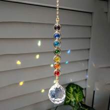 30mm Lichterkugel aus irisierendem Glas und geometrischem Metallring, handgefertigt, Sonnenfänger, Meditation, Regenbogenmacher für Balkon, Fensterbrett, Landhausdekoration