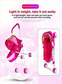 迷你可折叠玩具推车，经久耐用，适合客厅使用，促进亲子互动，角色扮演游戏，是送给女孩的绝佳礼物。