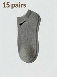 1 par de calcetines unisex, calcetines deportivos, calcetines cortos blancos/negros/grises, calcetines invisibles, de unicolor y estilo minimalista, adecuados para uso diario casual