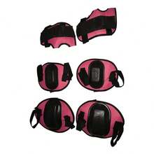 Casco Rosa Infantil Con Protecciones Para Las Rodillas Y Los Codos Incluidas Con El Casco - Rosa - Ver 3