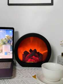 1 件 LED 模拟壁炉灯，创意触摸开关假火焰灯，USB 供电逼真木炭火焰灯笼，圣诞壁炉灯笼，万圣节装饰 - 黑色 - 查看 5