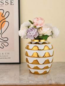 1 件手工陶瓷姜饼花瓶，奶油色和金色花瓶，家居装饰，礼物，多用途 - 彩色 - 查看 16