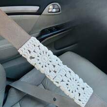 onEternal Handmade Crochet Puff Steering Wheel Cover And Seatbelt Cover Car Decor Set