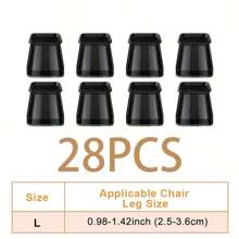 28/20 Square Chair Leg Protection Covers, Black Silicone Felt Furniture Chair Leg Pads, Suitable For Wooden And Tile Floors, Anti-Slip Furniture Leg Caps, Noise-Reducing And Silent Furniture Foot Covers (Multiple Sizes, Suitable For Chair Legs Of 1.3-5.5cm)