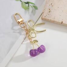 1 件男女通用粉色樱花钥匙扣，时尚蝴蝶结吊坠，奢华风格包袋配件汽车配件可爱哥特 Y2k - 紫色 - 查看 10