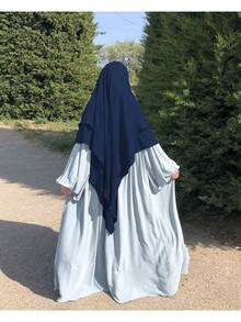 1 Stück Premium weiches & atmungsaktives Muslimisches Hijab Kleid mit Doppelschicht 2025, modisches Hijab Kleid für Frauen, passend zu jeder klassischen vielseitigen Abaya - Verschiedenfarbig - Übersicht 11