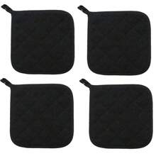 2 قطعة/4 قطع من وسادات حامل الأواني المربعة السوداء المقاومة للحرارة، حصيرة عزل الحرارة للميكروويف والمطبخ، ضروريات المنزل والمطبخ، أدوات وأجهزة المطبخ كهدايا عملية لعيد الميلاد
