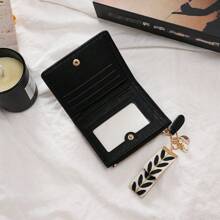 1 件深色哥特式吊坠钱包，复古折叠零钱包，韩国时尚学生风格 - 黑色 - 查看 4