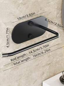 2 件免钻多功能纸巾架，浴室厨房阳台橱柜挂架 - 黑色 - 查看 2