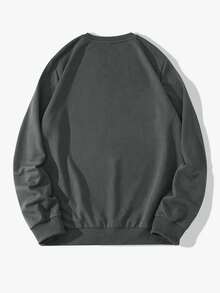 Áo sweatshirt nam cổ tròn kiểu Mỹ cổ điển in chữ hoa | In chữ Chicago | Phong cách đường phố thường ngày | Thích hợp mặc nhẹ nhàng hàng ngày vào mùa xuân và mùa thu - Màu xám đen - Xem 5
