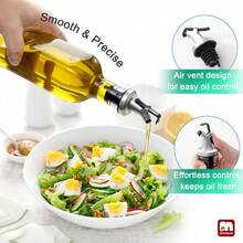 GMISUN Olive Oil Dispenser Set 4 Pack Glass Oil Bottle 17oz Cooking Soy Sauce Container Cruet With Plastic Spout Funnel And Labels Clear - Clear+17 Ounces - View 4
