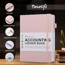 Accounting Ledger Book Accounting Book For Small Businesses Personal Use Columnar Account Book Ledger Books For Bookkeeping Tracking Money Expenses Deposits Balance 5.8x8.5 Pink-0142 - Hồng - Xem 3