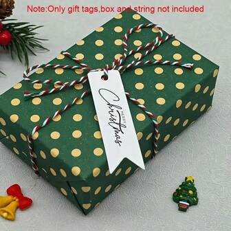 50 Pieces Of "Merry Christmas" Tags, White Gift Labels, Suitable For Winter Party Gifts And Packaging Decoration, Christmas Occasions, And Holiday Themes Christmas Decorations Room Decor Christmas Decorations Home Christmas Gifts Christmas Decor