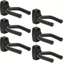 6/4/3/2/1pc Guitar Hanger Wall Mount 4 Packs, Guitar Holder Wall Mount Hook Stand Display With Screws - Easy To Install - Fits All Size Guitars, Bass, Mandolin, Banjo, Ukulele - Black - View 3