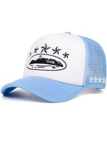 2025 Fashion Personalized Simplicity New Baseball Hat Five Star Embroidery Street Fashion Creative Hip Hop Hat Street Dance Decoration Hat Outdoor Leisure Sports Sunshade Hat Breathable Mesh Hat For Daily Life Suitable For Both Men And Women