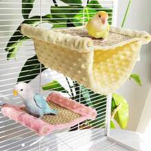 1pc Single/Double Layer Hanging Parrot Hammock Cooling Mat Perch Stand, Suitable For Bird Cages, Summer