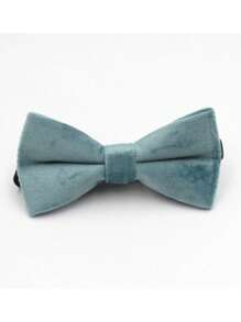1pc Fashion Velvet Children's Solid Color Bow Tie, Double Layer Clip-On Bow Tie Suitable For Boys, Girls, Students, Performances, Parties, Casual Wear