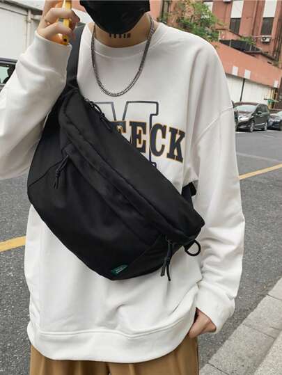 New Large-Capacity Breast Bag For Women Ins Fashion Crossbody Bag Simple Versatile Sports Waist Bag Student Cool Shoulder Bag