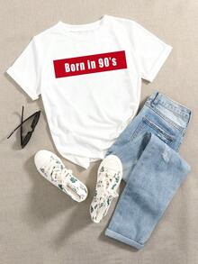 Unity Short Sleeve T-Shirt With Letter Graphic - White - View 1