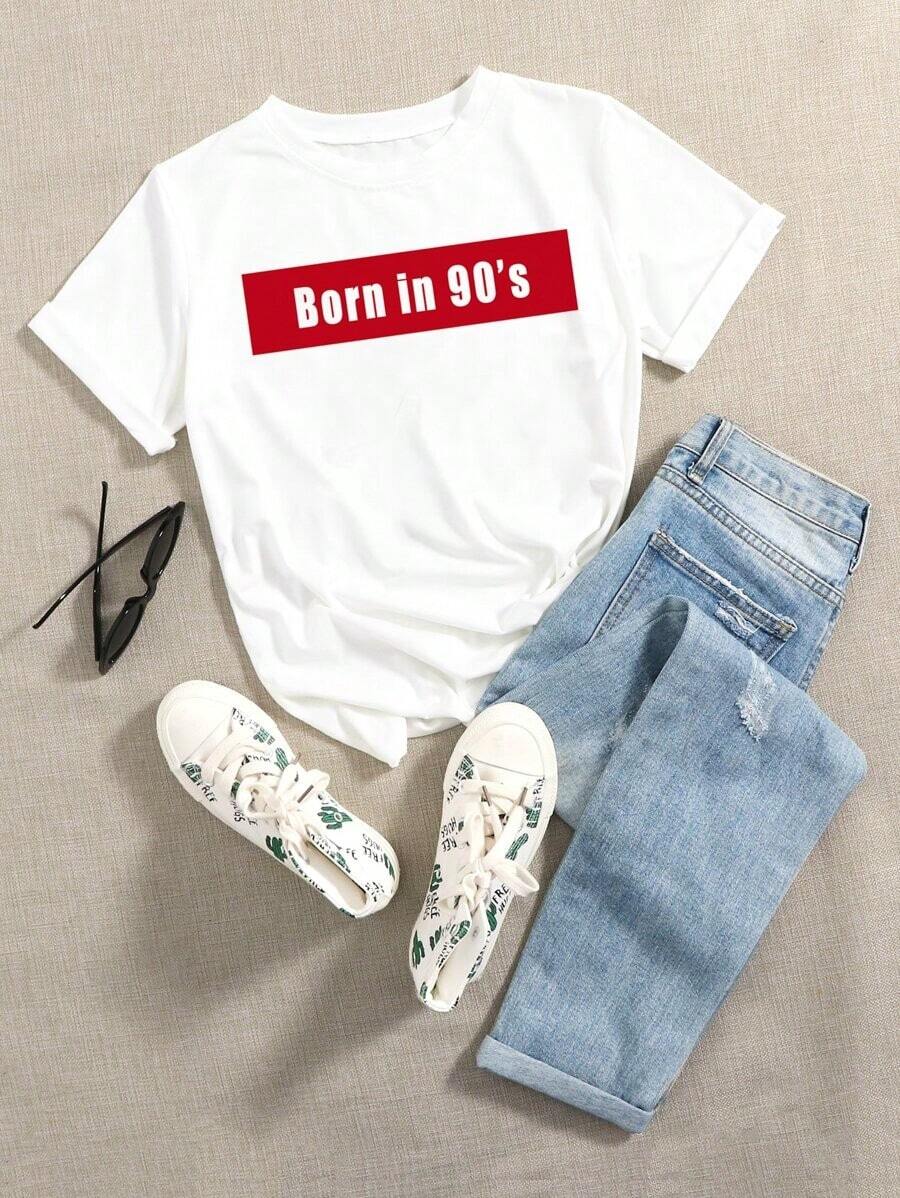 Unity Short Sleeve T-Shirt With Letter Graphic - White - View 1