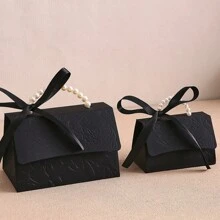 5/10 buc pungă de cadou cu perle artificiale, pungă de ambalaj simplă pentru petrecere, cutie de cadou din hârtie cu mâner perlat, cutie de flori cu imprimare tipografie, pungi mini de ambalare, cutie de ambalare cadou roz rafinat