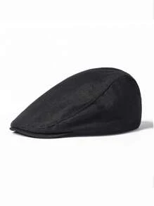 Beret, Solid Color Breathable Imitation Linen Forward Hat