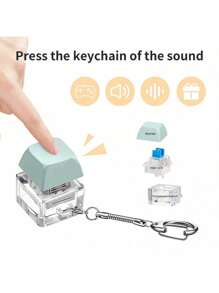 1PC Keyboard Keychain Decompression Toy - Portable, Multicolor PVC Material, Black, White, Blue, Red, Yellow, Gray, Finger Keyboard Toy, Button Gift For Adults Release Stress, Audible Click, Interchangeable Keycaps & Base, Thanksgiving/Birthday/New Year Gifts