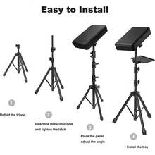 Adjustable Tattoo Armrest Stand With Tray & Tripod Base - Black - View 7