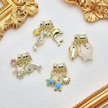 1PC Copper Plated 18K Gold Multi Accessory DIY Bead Pendant With Themes Of Global Travel And Marine Life, Used To Make Women's Jewelry Necklaces And Bracelets, Suitable For Daily Wear