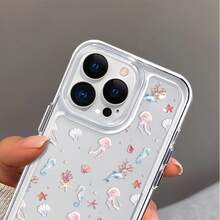 Funda de TPU suave para teléfono móvil. Orificios de precisión para lente. Compatible con phone 16 Pro Max, 16 Plus, 16 Pro y 16. Nuevo diseño moderno. Funda transparente con diseño ondulado. Protección integrada contra golpes y caídas. - transparente - Ver 5