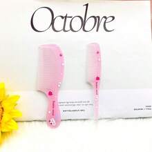 Small Cute Hair Comb2 Piece Mini Hair Comb Set For Lady      Fine Tooth Rat Tail Comb Portable AntiStatic Plastic Hairdressing Comb Hair Combs Gift For Wet And Dry -It Is Important For Beauties - Pink - View 3