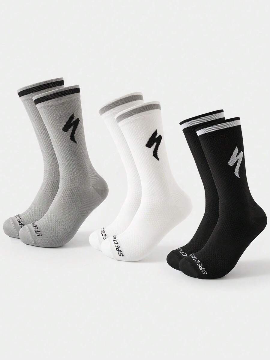 1 Đôi/2 Đôi/3 Đôi Tất nén đạp xe Lightning cho nam mọi mùa, thích hợp cho đạp xe leo núi, đạp xe đường trường và tất cả các môn thể thao ngoài trời, tất mùa thu - Nhiều màu - Xem 1